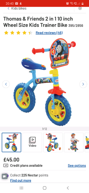 thomas the tank engine balance bike